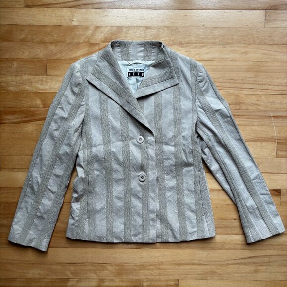 Issey Miyake FÊTE Women's Striped Blazer – Size 2 - Picture 6 of 11